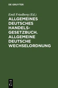 Allgemeines Deutsches Handelsgesetzbuch. Allgemeine Deutsche Wechselordnung_cover