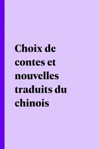 Choix de contes et nouvelles traduits du chinois_cover