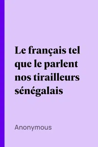 Le français tel que le parlent nos tirailleurs sénégalais_cover