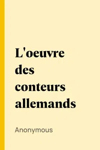 L'oeuvre des conteurs allemands_cover