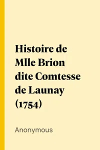 Histoire de Mlle Brion dite Comtesse de Launay_cover