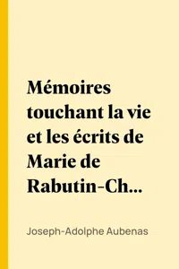 Mémoires touchant la vie et les écrits de Marie de Rabutin-Chantal_cover