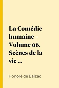 La Comédie humaine - Volume 06. Scènes de la vie de Province - Tome 02_cover