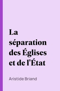 La séparation des Églises et de l'État_cover