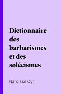 Dictionnaire des barbarismes et des solécismes_cover