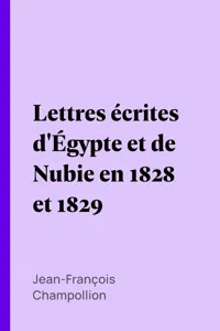 Lettres écrites d'Égypte et de Nubie en 1828 et 1829_cover