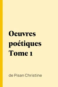 Oeuvres poétiques Tome 1_cover