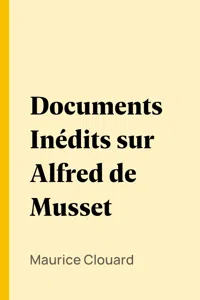 Documents Inédits sur Alfred de Musset_cover