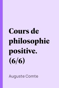 Cours de philosophie positive_cover