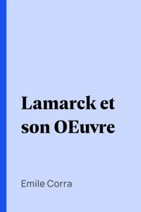 Lamarck et son OEuvre_cover