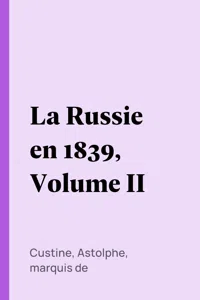 La Russie en 1839, Volume II_cover