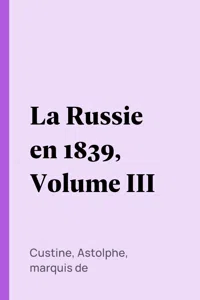 La Russie en 1839, Volume III_cover