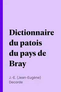 Dictionnaire du patois du pays de Bray_cover
