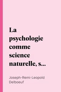 La psychologie comme science naturelle, son présent et son avenir_cover