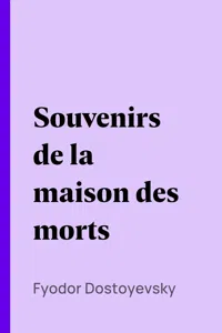 Souvenirs de la maison des morts_cover