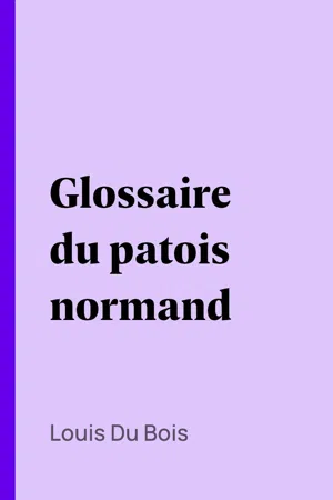 Glossaire du patois normand