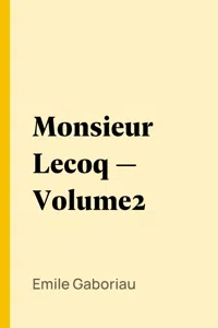 Monsieur Lecoq — Volume2_cover