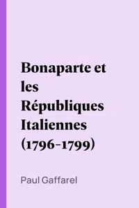 Bonaparte et les Républiques Italiennes_cover