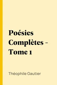 Poésies Complètes - Tome 1_cover