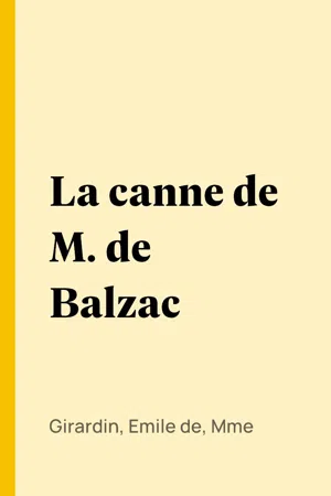 La canne de M. de Balzac