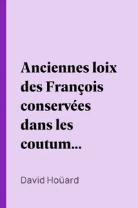 Anciennes loix des François conservées dans les coutumes angloises recueillies par Littleton, Vol. II_cover