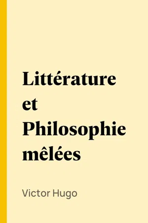 Littérature et Philosophie mêlées