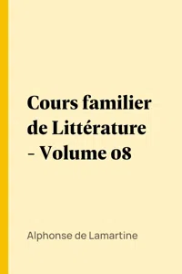 Cours familier de Littérature - Volume 08_cover