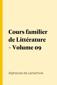 Cours familier de Littérature - Volume 09_cover