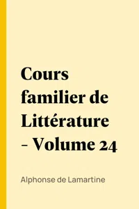 Cours familier de Littérature - Volume 24_cover