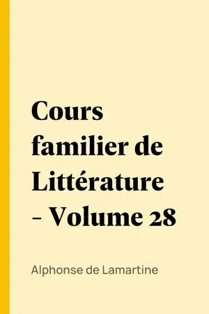 Cours familier de Littérature - Volume 28