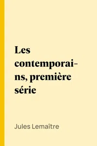 Les contemporains, première série_cover