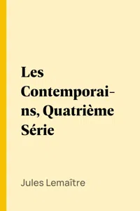 Les Contemporains, Quatrième Série_cover