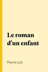 Le roman d'un enfant_cover