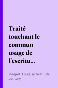 Traité touchant le commun usage de l'escriture françoise_cover