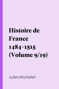 Histoire de France 1484-1515_cover