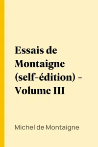 Essais de Montaigne - Volume III_cover