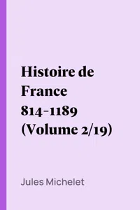 Histoire de France 814-1189_cover