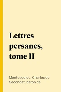 Lettres persanes, tome II_cover