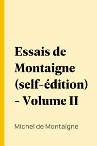 Essais de Montaigne - Volume II_cover