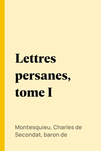 Lettres persanes, tome I_cover