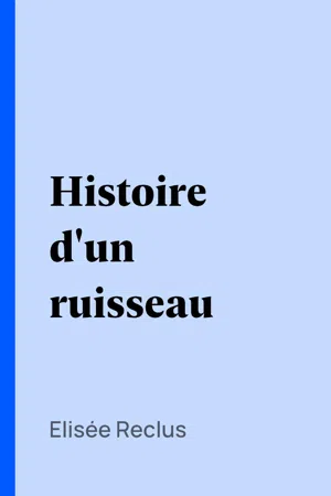 Histoire d'un ruisseau