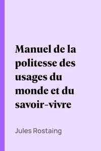 Manuel de la politesse des usages du monde et du savoir-vivre_cover