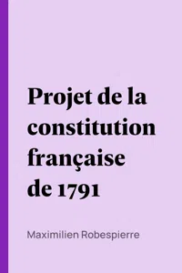 Projet de la constitution française de 1791_cover