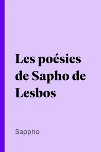 Les poésies de Sapho de Lesbos_cover