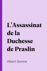 L'Assassinat de la Duchesse de Praslin_cover