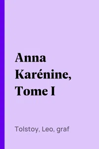 Anna Karénine, Tome I_cover