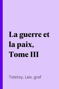 La guerre et la paix, Tome III_cover