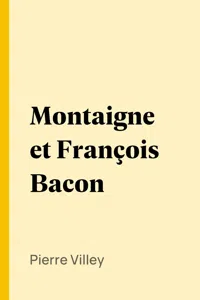 Montaigne et François Bacon_cover