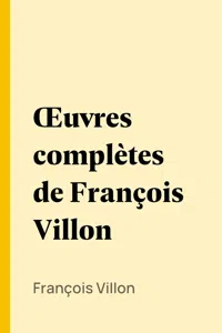 Œuvres complètes de François Villon_cover