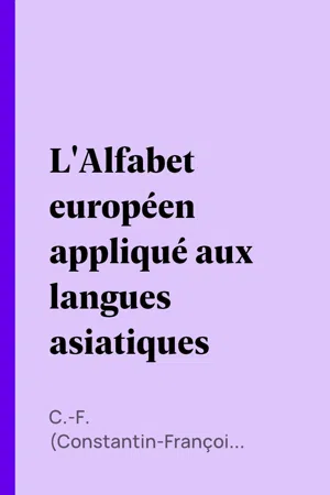 L'Alfabet européen appliqué aux langues asiatiques